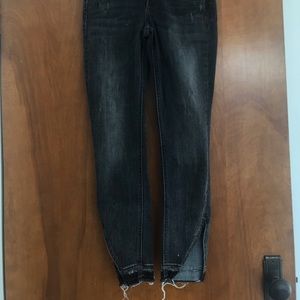 Express ankle high rise skinny jeans slit ankles